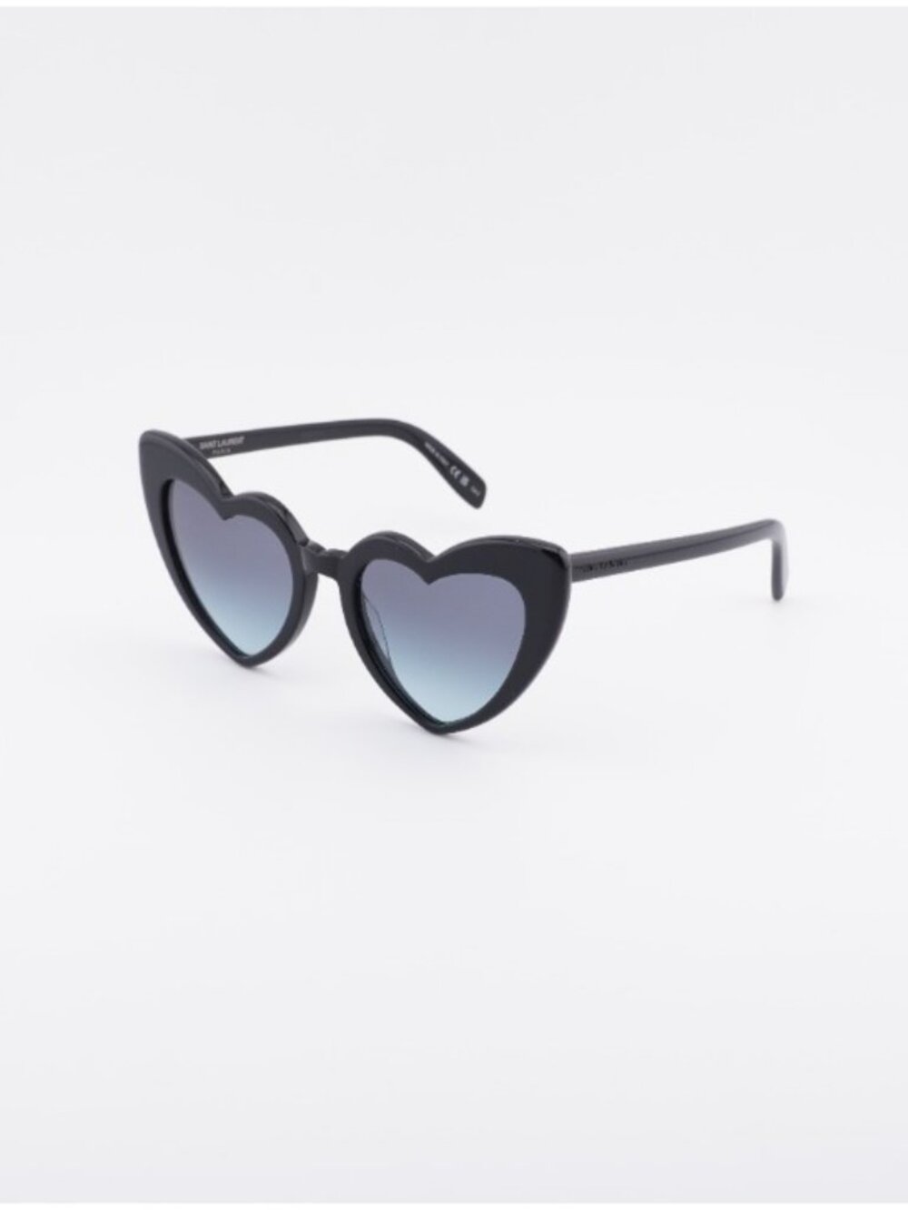Saint Laurent SL181 LOU LOU 008 Sunglasses Black Geometric Frame, Grey Lenses
